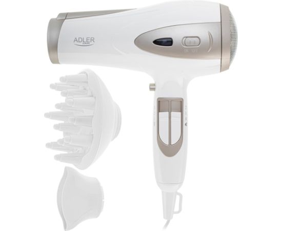 ADLER AD 2248WC HAIR DRYER, WHITE AND CHAMPAGNE Matu fēni