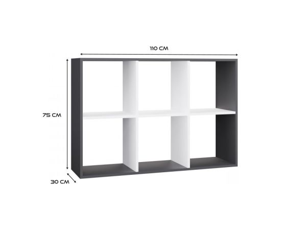 Top E Shop MALAX 2X3 SHELVING UNIT, ANTHRACITE/WHITE Jaunumi -Dārzam