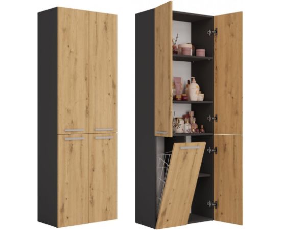 Top E Shop Topeshop NEL 1K DD ANT/ART KP bathroom storage cabinet Graphite, Oak Jaunumi -Dārzam