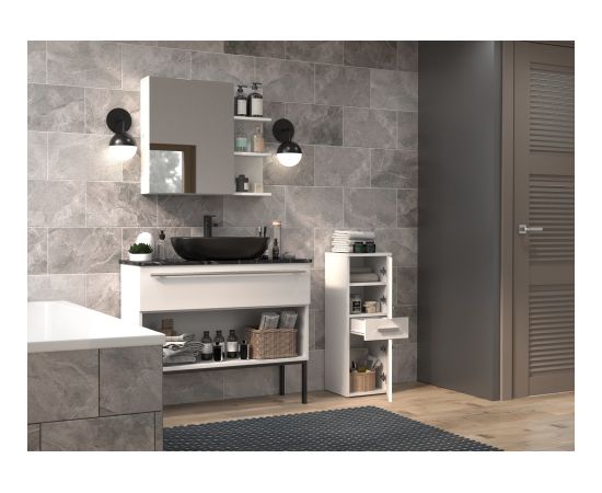 Top E Shop Topeshop NEL V DDS BIEL bathroom storage cabinet White Jaunumi -Dārzam
