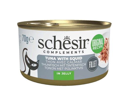 Agras Pet Foods SCHESIR Complements Tuna with squids in jelly - wet cat food - 70g Kaķu konservi