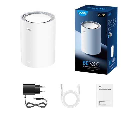 Cudy M3600 Dual-band (2.4 GHz / 5 GHz) Wi-Fi 7 (802.11be) White 3 Internal Wireless Routers