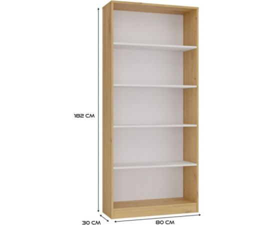 Top E Shop 80 CM BOOKCASE ARTISAN/WHITE Jaunumi -Dārzam
