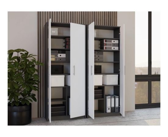 Top E Shop OLIV 2D CLOSED SHELVING UNIT, ANTHRACITE/WHITE SET Новинки Для дома и сада 