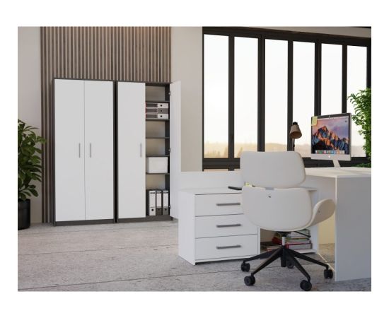 Top E Shop OLIV 2D CLOSED SHELVING UNIT, ANTHRACITE/WHITE SET Новинки Для дома и сада 