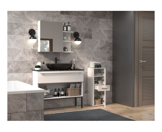 Top E Shop Topeshop NEL V DDS BIEL POŁ bathroom storage cabinet White Jaunumi -Dārzam