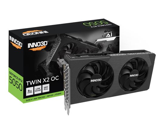 INNO3D GeForce RTX 5050 TWIN X2 OC NVIDIA 8 GB GDDR6 Grafiskās video kartes