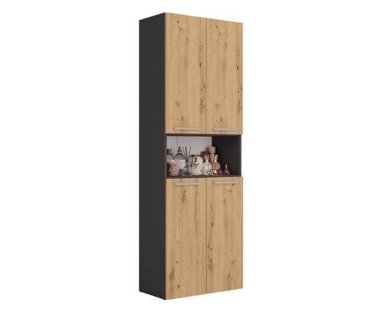 Top E Shop Topeshop NEL 1K DK ANT/ART KP bathroom storage cabinet Graphite, Oak Новинки Для дома и сада 