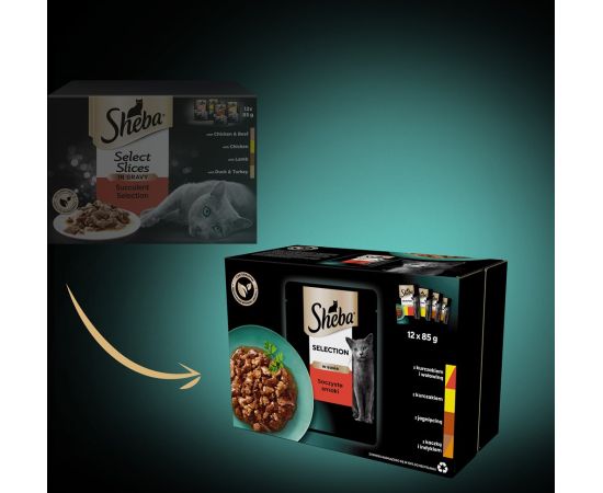 Sheba Selection in Sauce Juicy Flavours 12 x 85 g Kaķu konservi