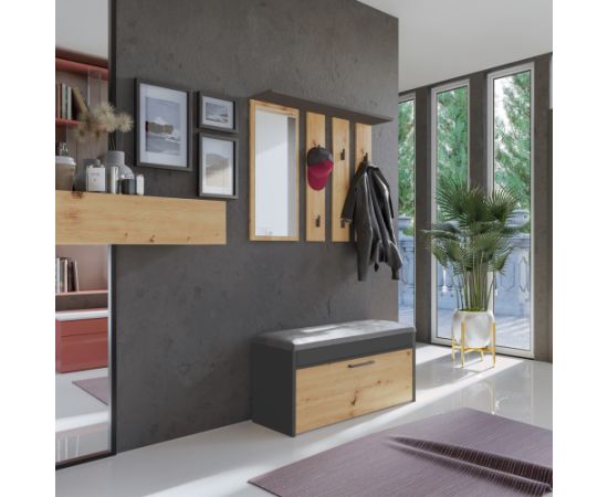 Top E Shop Topeshop PARMA WIESZAK ANT/AR clothing hanger Anthracite, Oak Мебель для прихожей