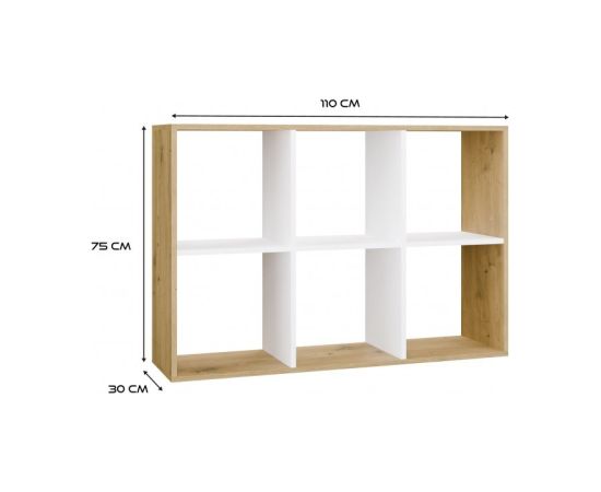 Top E Shop MALAX 2X3 ARTISAN/WHITE BOOKCASE Jaunumi -Dārzam