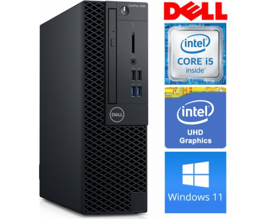 DELL 3060 SFF i5-8400 32GB 128SSD M.2 NVME DVD WIN11Pro Atjaunoti personālie datori