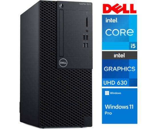 DELL 3070 Tower i5-8400 16GB 128SSD M.2 NVME WIN11Pro Atjaunoti personālie datori