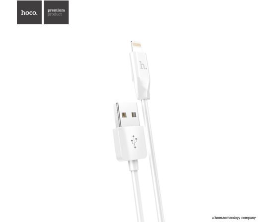 USB cable Hoco X1 Lightning 1.0m white Data USB kabeļi