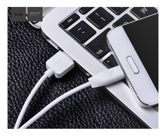 USB cable Hoco X1 Lightning 1.0m white Data USB kabeļi