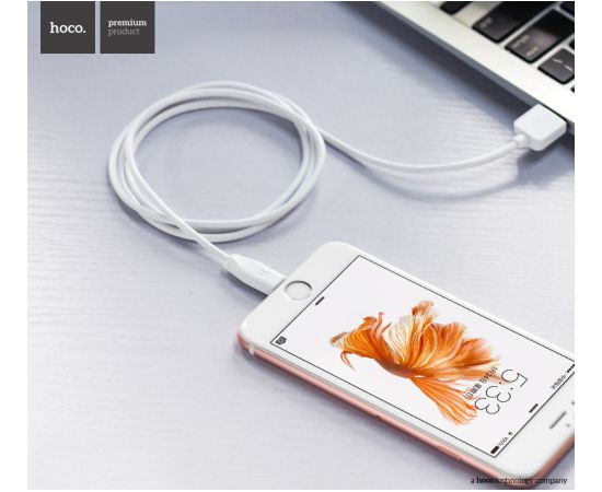 USB cable Hoco X1 Lightning 1.0m white Data USB kabeļi