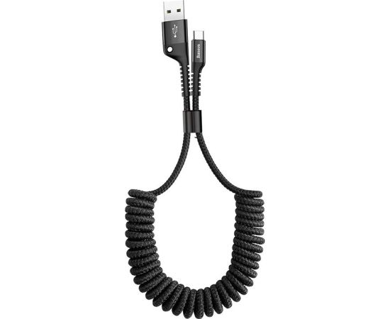 Kabeļa atsperes tips USB2.0 A spraudnis - USB C spraudnis 1,0 m 2A melns BASEUS Data USB kabeļi