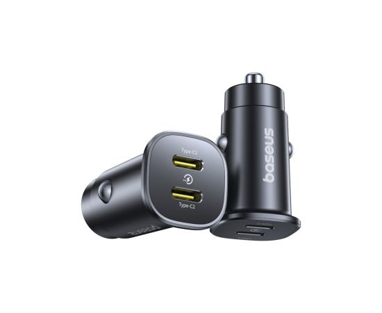 Baseus Auto ātrais lādētājs GoTrip 30W 12-24V 2xUSB-C PD, melns Jaunumi - Viedierices