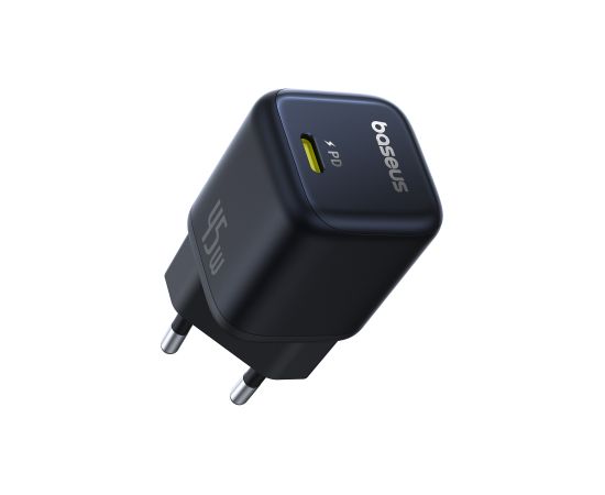Baseus Sienas ātrais lādētājs PicoGo GaN 45W USB-C QC PD, melns Jaunumi - Viedierices