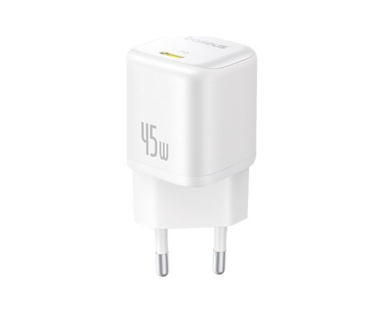Baseus Sienas ātrais lādētājs PicoGo GaN 45W USB-C QC PD, balts Jaunumi - Viedierices