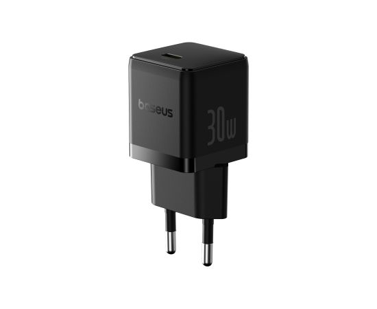 Baseus Sienas ātrais lādētājs Palm 30W USB-C QC3.0 PD3.0 ar USB-C kabeli 1 m, melns Новинки смартфонов и телефонов