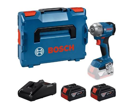 Triecienatslēga Bosch GDS 18V-350 Professional; 18 V; 2x4,0 Ah akum. Trieciena uzgriežņu pistoles ar akumulatoru