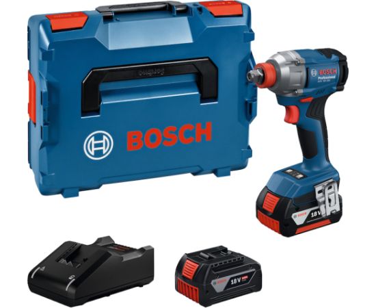 Triecienatslēga-skrūvgriezis Bosch GDX 18V-285 Professional; 18 V; 2x4,0 Ah akum. + L-Boxx 136 Trieciena uzgriežņu pistoles ar akumulatoru