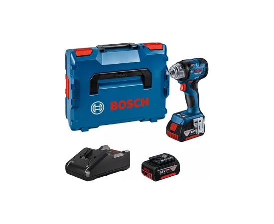 Triecienatslēga Bosch GDS 18V-330 HC Professional; 18 V; 2x5,0 Ah akum. + L-Boxx 136 Trieciena uzgriežņu pistoles ar akumulatoru