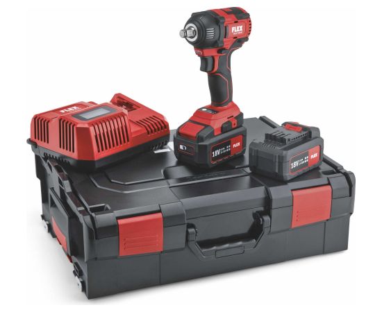 Triecienatslēga Flex IW 1/2''; 18 V; 2x5,0 Ah akum. Trieciena uzgriežņu pistoles ar akumulatoru