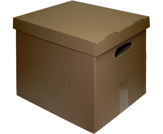 Arhīva kārba SMLT, kartona, 351 x 344 x 287 mm, ar vāku Dokumentu arhivēšana