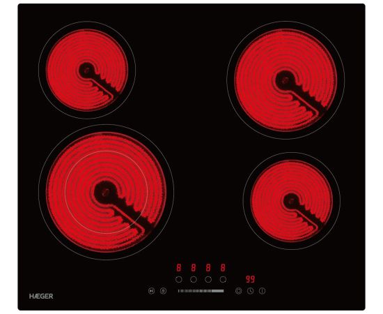 Haeger VH-004.001A Vitro Heat 6400 Stikla keramikas plīts virsma 6400W Jaunumi Sadz. tehnika