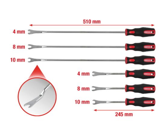 Kstools Clip removal set, 6 pcs, KS Tools Спец. инструменты