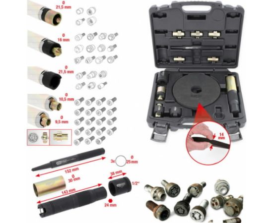 Kstools Rim lock removal set, 15 pcs, KS Tools Specinstrumenti