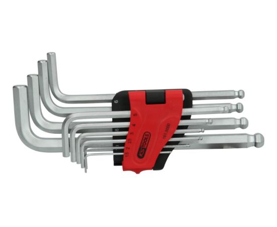Kstools Ball ended hexagon key wrench set, long, 10 pcs, KS Tools Sprūdatslēgas