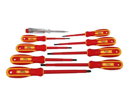 Skrūvgriežu komplekts VDE, 9 gab., SL/PH, Brilliant Tools Skrūvgrieži