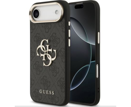 Guess Apple  iPhone Air Guess PU Leather 4G Metal Logo Gold Frame Case Black Чехлы - альтернативные