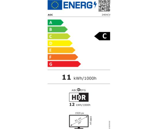 AOC 24E4CV 23.8 " IPS FHD 16:9 120 Hz 4 ms 1920 x 1080 pixels 300 cd/m² Black LED / LCD мониторы
