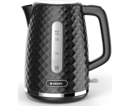C280C ELDOM Kettle ELLI, capacity 1.7 l, power 2200 W, black, strix, black Чайники (электрические)