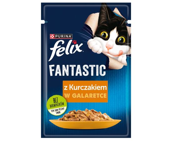 Purina FELIX Fantastic with chicken in jelly - wet cat food - 85g Kaķu konservi
