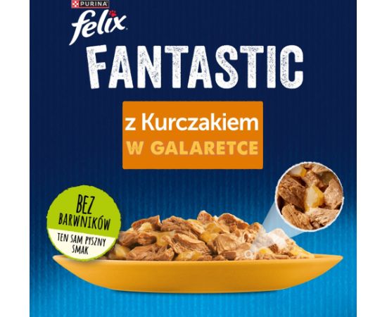 Purina FELIX Fantastic with chicken in jelly - wet cat food - 85g Kaķu konservi