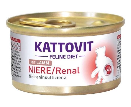 KATTOVIT Feline Diet Niere/Renal Lamb - wet cat food - 85g Консервы кошек