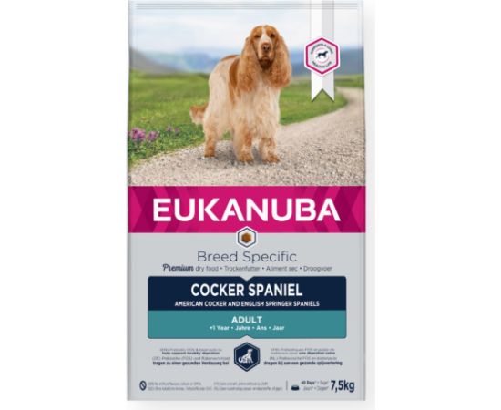 Eukanuba Breed Specific Cocker Spaniel 7.5 kg Adult Chicken Suņu barība