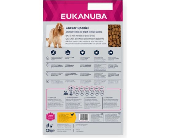 Eukanuba Breed Specific Cocker Spaniel 7.5 kg Adult Chicken Suņu barība