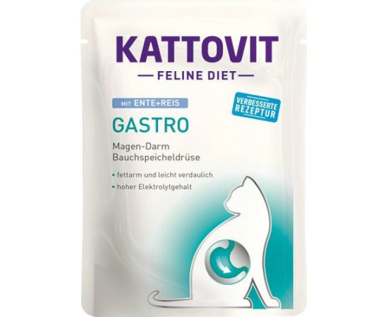 KATTOVIT Feline Diet Gastro Duck with rice - wet cat food - 85g Консервы кошек