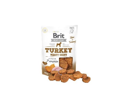 Brit Jerky Turkey Meaty Coins - Turkey - Puppy Snack - 80 g Suņu barība