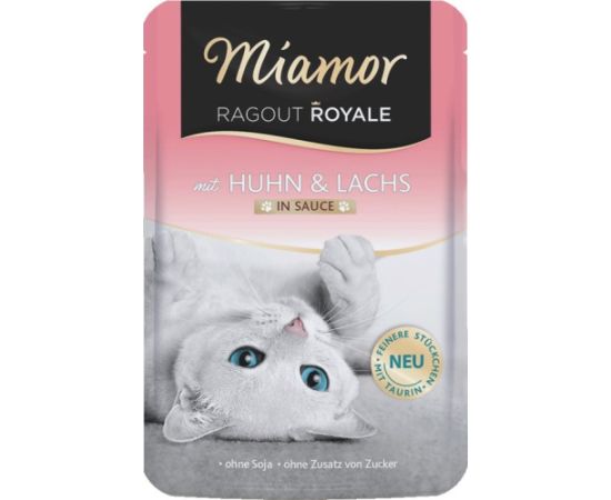 MIAMOR Ragout Royale Chicken and salmon in sauce - wet cat food - 100g Kaķu konservi