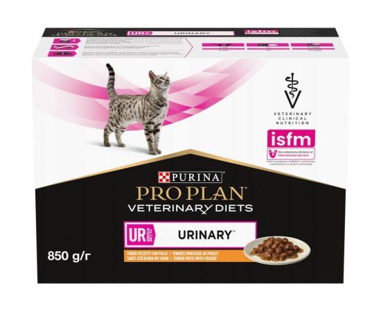 PURINA Pro Plan Veterinary Diets UR St/Ox Urinary Chicken - wet cat food - 10x85 g Barība