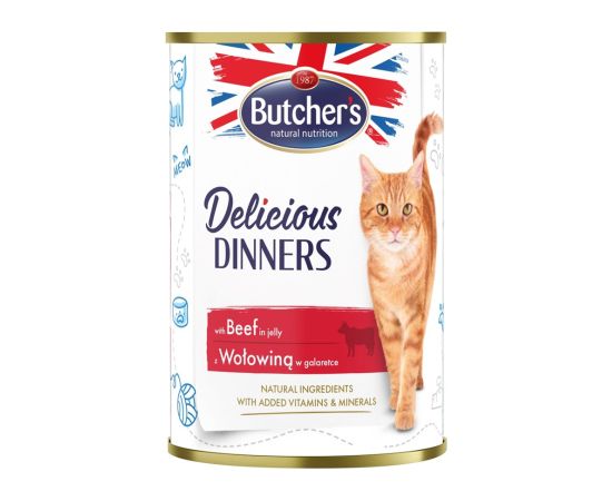 BUTCHER'S Delicious Dinners Pieces of beef in jelly - wet cat food - 400g Консервы кошек
