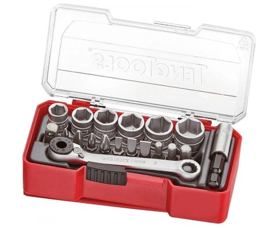 Tengtools Muciņu ar uzgaļiem komplekts Teng Tools TJ1419; 1/4''; 19 gab. Mehāniskie instrumenti