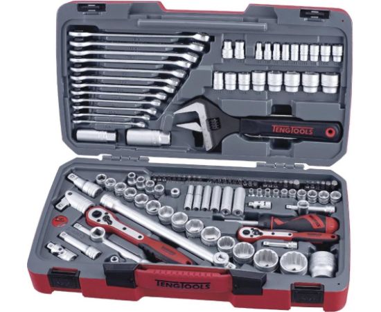 Tengtools Instrumentu komplekts Teng Tools TM127; 1/4''; 3/8''; 1/2''; 127 gab. Механические инструменты